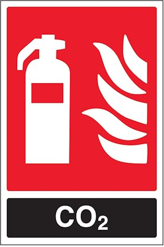 V Safety General - Señal de seguridad para extintor de incendios CO2, 400 x 600 mm, 3 mm, compuesto de aluminio