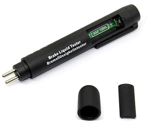 Comprobador de Baterias, Probador de fluidos de frenos de coche for DOT3 / Dot4 Pruebas digitales líquidas de batería 5led Indicador de humedad de agua compacta