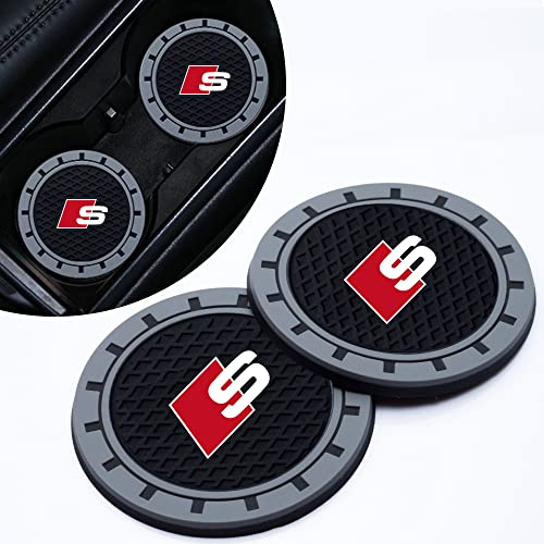 2 Pcs Car Cup Holder Coaster Fit S Line S1 S2 S3 S4 S5 S6 S7 S8 SQ2 SQ5 SQ7 SQ8 Series,Insert Coaster for Car,Anti Slip Car for Car Interior Accessories,Black