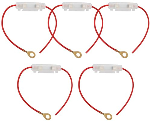 EMSea Portafusibile 5 Pezzi 6x30mm 30A/12V Per Moto Veicoli Elettrici Scooter Con Fusibile
