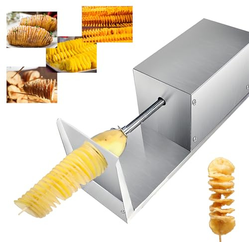 EpyGnom Affettatrice Automatica a Spirale per Patate Elettrica per Patatine Tornado e Verdure Costruita in Acciaio Inossidabile Durevole Compatta con Interruttore ON/off