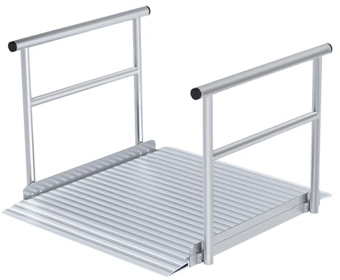 Easilywinlife Ultral 36 W Wheelchair Ramp with Handrails, Anti-Slip Aluminum Portable Wheelchair Ramps for Steps Stairs Curbs, Weight Capacity Up to 700 LBS, Non-Slip Access Ramp for Carts Walkers