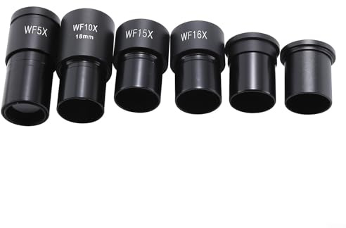 Honseadek Biologisches Mikroskop-Okular-Set mit Weitwinkelobjektiv, WF5X bis WF25X, 23,2 mm Durchmesser, Gehäuse aus Aluminiumlegierung für 23,2 mm Rohrmikroskope (WF10X/18)