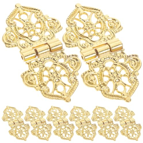 BUGUUYO 8 pezzi Cerniere Piccole Decorative Vintage Antico per Scatole in Legno Mobili e Porta Gioielli con Incisioni Floreali Traforate