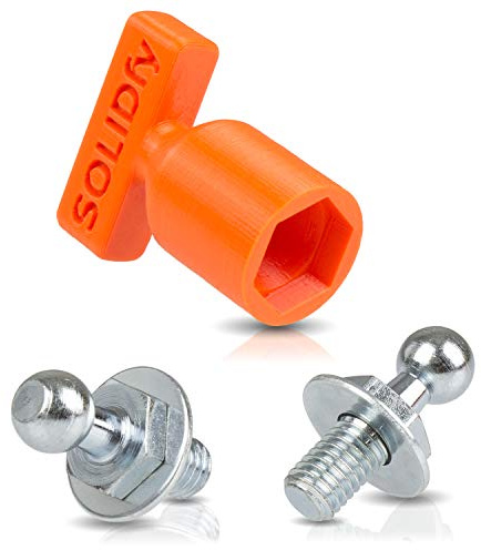 SOLIDfy® – 2 x perni a sfera rinforzati per molla a gas portellone posteriore 10 mm sfera filettatura M8