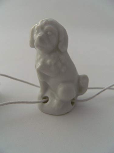 Lindner Porzellan Tropfenfänger Hund, Pfote hebend, weiß, für Kaffee- oder Teekannen, Tier Hunde