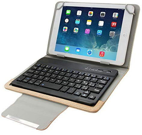 Caja del teclado, Cobertura completa universal a prueba de golpes Funda protectora de cuero negro Funda rígida Carcasa con teclado Bluetooth separable for Tablet PC de 10.1 pulgadas con función de sop