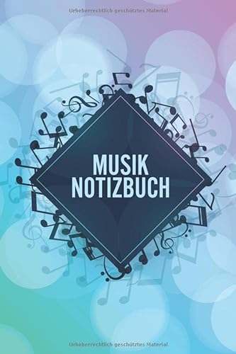 Musik Notizbuch: Notenheft für Unterwegs | Notenpapier | Notenheft für Kinder | Notennotizbuch für die Schule oder als Hobby | A5 | Musiklinien Buch