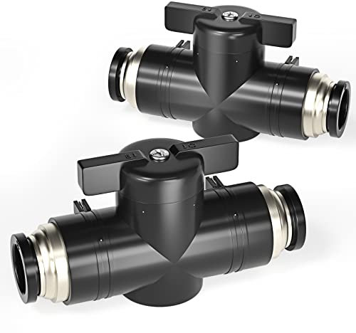 Tailonz Pneumatic BVU-3/8 OD Ball Valve Air Flow Control Valve Push to Connect Fitting (Pack of 1）