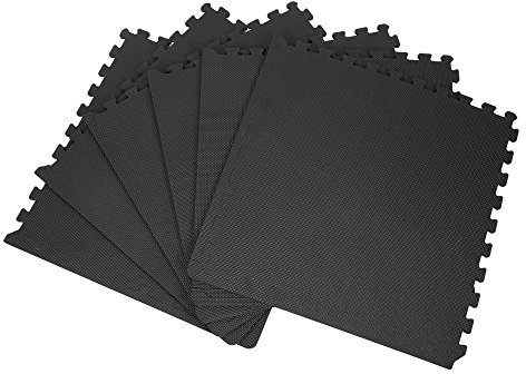 Tappetino per la Protezione del Pavimento 63 * 63 cm, Tappetino per il Fitness Sportivo in Schiuma EVA, Piastrella in Schiuma Spessa 12 mm, per Pavimento di Palestra Cucina Garage (Nero-1, 18pcs)