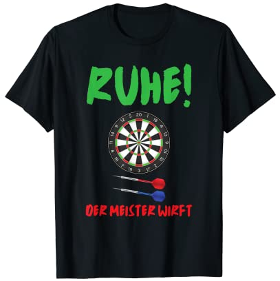 Herren Ruhe der Meister wirft. Dart Sprüche - Dartspieler T-Shirt