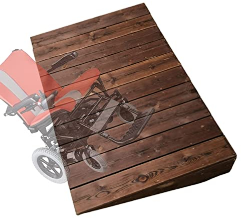 IDEAX Hölzerne Auffahrrampe Bordsteinrampe Rollstuhl Auffahrrampe Perfekt Für Bürgersteig, Nutzbar Als Rollstuhlrampe, Auto Rampe, Schwellenrampe, Auffahrkeile (Size : 90 * 100 * 30cm)