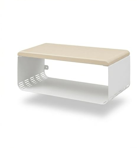 Ultimate Premium Products Schwebender Nachttisch mit Fichtendecke, modernes Schlafzimmer-Dekor, minimalistischer Nachttisch, Wandregal, bewölkte Oase: Ruhiges Weiß