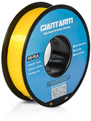 GIANTARM HS-PLA Filament 1,75 mm, PLA-Filament für Hochgeschwindigkeits-3D-Druck, schnelle Aushärtung, bessere Liquidität, 1 kg Gelb