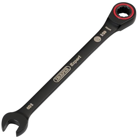 Draper 03879 Expert HI-TORQ Metric Ratchet Combination Spanner, 8mm, Black