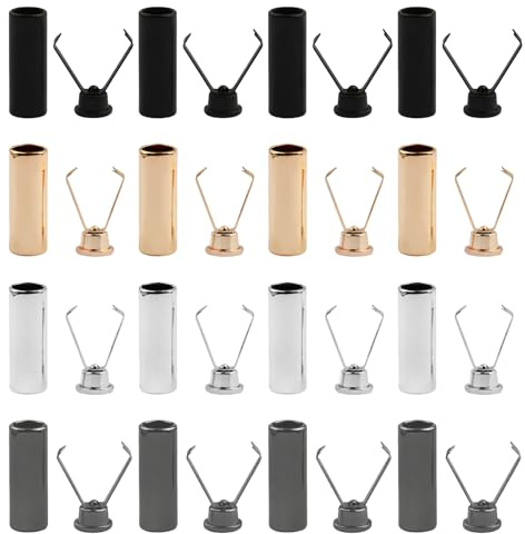 Metall Kordelenden,40 Stück Kordelenden Metall Verschlusskappen Kordelenden 4 Farben Schnürsenkel Endkappen Metall Schnürsenkelspitzen Kordelstopper Für DIY Reparaturen Schnürsenkel Ersetzen