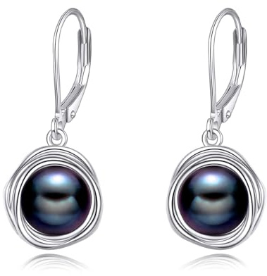 POPLYKE Süßwasser Perle Dangle Ohrringe für Damen Sterling Silber Leverback Ohrringe für Damen Perle Schmuck Geschenke für sie