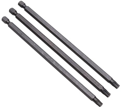 TX 20 Punta Torx Larga, 20mm x 250mm, Magnética Extralarga, Acero S2 Forjado, Cabeza Torx con Punta en Forma de Estrella, Punta Torx Extendida para Taladro y Destornillador Eléctrico (3 piezas)