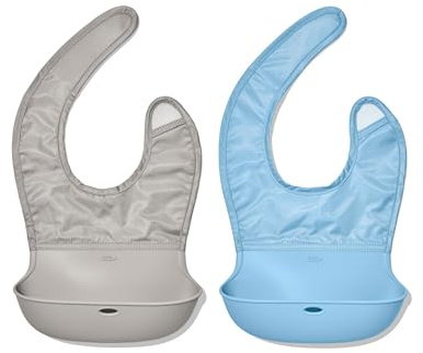 OXO Tot Roll-Up Bib - 2 Pack - Drizzle and Dusk