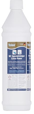 Toiee WC Spezialreiniger (Urinsteinentferner) EXTRA POWER (1000 ml). Besonders wirksam gegen hartnäckige braun Urin- & Kalstein. Zur alleinigen Verwendung oder mit einem Toiee Toilet Plug