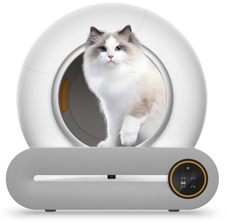 Elektrische Katzentoilette Selbstreinigend Automatisches Katzenklo mit Sieb Self Cleaning Cat Litter Box Katzen Klo Groß XXL Anti Pinch Geschlossene Cat Toilet App Steuerung (Type A)