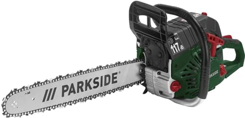 Parkside® motosega a benzina PBKS 53, motore a benzina a 2 tempi, 2,72 CV, max. 22,1 m/s, lunghezza di taglio: ca. 44 cm
