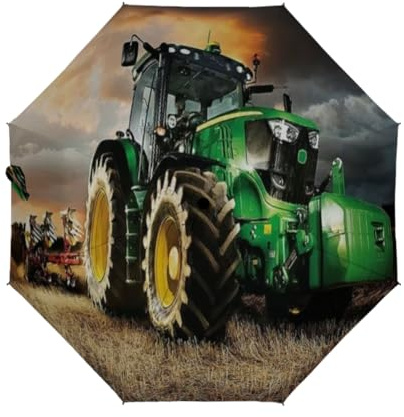 Zelbuck Regenschirm Mit Tractor, Kompakt, Öffnen Und Schließen, Automatischer Reiseschirm Kompakt Faltschirm Winddicht Ultraleicht Regenschirm Für Damen Und Herren (L,Styple 1#)