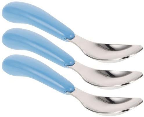 Toyvian Kinderbesteck-set – 3-teiliges Baby-besteck Aus Metall – Fütterlöffel Für Kleinkinder Trainingslöffel Für Neugeborene Und Reisbreilöffel Für Babys – Sicher Für Babys