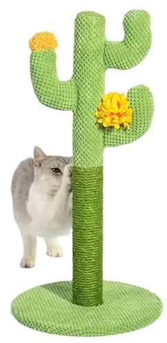 Cactus Cat Scratcher Tree - Cute Tall Green Cat Cactus Tree, Cactus Cat Scratcher Tower | Sisal Rope Cat Activity Tree, High Stability and Robustness Cat Scratcher and Scratching Posts for Kittens