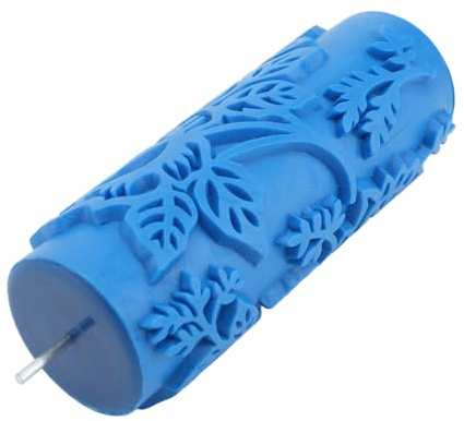 Rodillo de pintura con patrón de goma azul para pared, muebles y colchas, rodillo de textura decorativo para pintura artística (099Y)