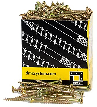DMX - Konstruktionsschrauben Holzschrauben Spanplattenschrauben Tischlerschrauben mit Senkkopf Torxkopf gehärteter Kohlenstoffstahl - CS - 5mm - TORX - Zink galvanisiert - 5x60 (200 St./Verp.)