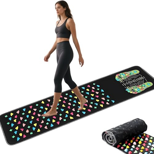 HANTNILL Foot Massage Mat,Reflexology Foot Pressure Point Mat,Acupressure Mat for Feet Relaxes(68.9 x 13.78 Inches)