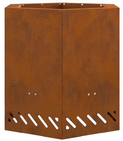 vidaXL Camino Senza fumi Esagonale 48x48x51 cm Acciaio Inossidabile