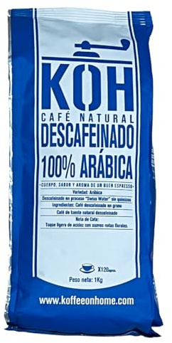 KoffeeOnHome Cafe Grain Decafeine a l’Eau Sans Solvant – 100% Arabica – 1kg