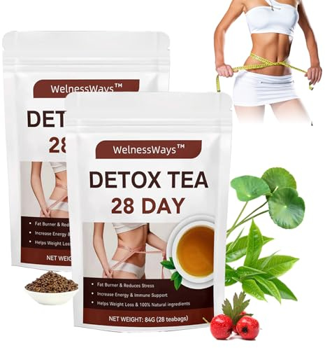 28 Day Tee Zum Abnehmen, Körper formender Tea, Detox Cleanse Weight Loss Tea, Detox Tee Zum Abnehmen, Sanfte Entgiftung und Reinigung zur Gewichtsreduktion und zum Abbau von Bauchfett（2 Packungen)