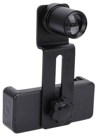 CHEOTIME Microscope Phone Adapter, 12.5X Optical Glass Lens Smartphone Mount Eyepiece Connector for 23.2mm Biological Microscopes 70-90mm Phones for Photo Video Capture