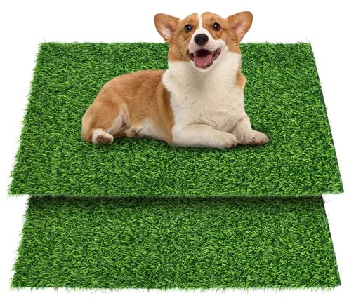 Inodoro para perros, hierba, 2 unidades, 50 x 80 cm, suave, duradero, césped artificial, exterior, para entrenamiento de perros, apartamento, casa, balcón, perros grandes y pequeños