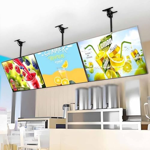 DPQYJPP Display Commerciale LED pubblicità Schermo TV Light Box Cartellone pubblicitario Telaio in Lega Alluminio Parete 3D Menu Board Orizzontale Appeso Ristorante Cartellone per Bar 3pc-60 * 90cm