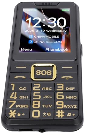 Generic Seniors Teléfono Móvil, 4G Seniors Phone 3D Botones Grandes Agudo para Uso Diario (Black)