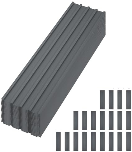20 Pcs Metal Roofing Panels 73.2×17.78 Inch Corrugated Metal Sheets Galvanized Steel for Industrial Warehouse Roof Construction | Weather Resistant & Easy Install