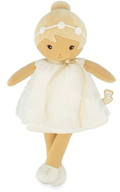 KALOO - Tendresse - La mia prima bambola di stoffa Daphné - Bambola di pezza 32 cm - Abito in organza a pois - Graziosa confezione regalo - Nastro personalizzabile - Fin dalla nascita, K200021