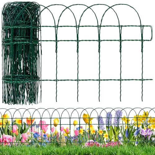 15.7 Inches x 32.8 ft Decorative Garden Fence, Garden Fence Border, Rustproof Metal Wire Garden Fencing for Outdoor Yard Landscape Patio, Flower Bed Edging