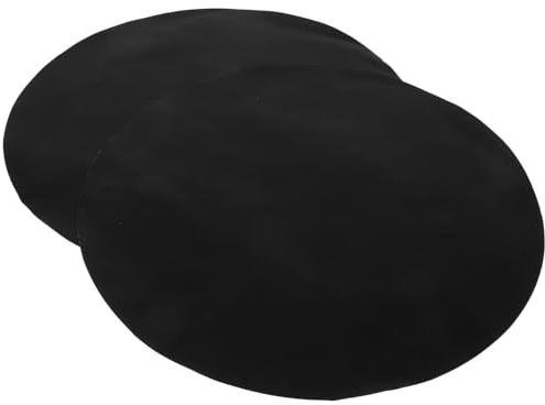 HOMSFOU Lot de 2 Tapis de Cuisson Ronds Noirs 40 Cm en PTFE Antiadhésifs et Réutilisables pour Barbecue Extérieur, Surface Lisse Facile à Nettoyer, Tapis de Gril pour Légumes, Poisson