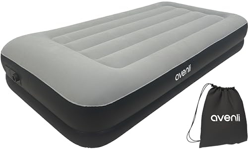 AVENLI Materasso Autogonfiabile Twin-Size 191x99x36 cm, Letto Ospiti 1 Persona, Pompa Elettrica Integrata, I-Beam, Floccato, fino 150 kg, Borsa Inclusa
