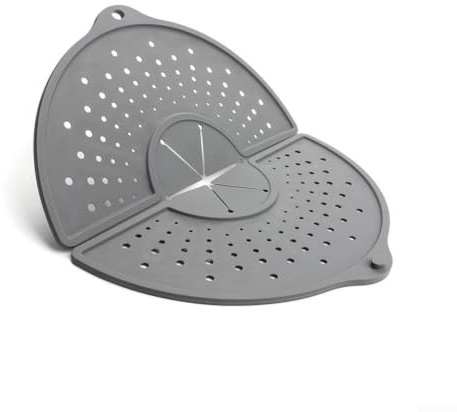 Plegable para protección contra salpicaduras de cocina de 12 pulgadas de silicona, escudo antisalpicaduras para sartenes, protección contra salpicaduras de grasa, cocina, protección de pared, gris