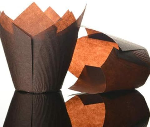 Bakery Direct 200 Large Chocolate Brown Tulip Muffin Wraps Cases