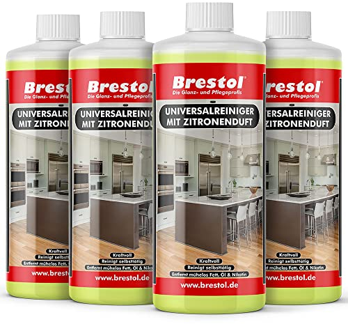 FETTLÖSER Zitrone 4x 1000 ml - Konzentrat Öl Ruß Nikotinentferner Allzweckreiniger - Poolreiniger Küchenreiniger Reinigungskonzentrat