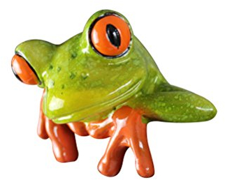 Frosche Deko Figuren, Simulation grüner Frosch, Kunstharz Frosch Statue, Frösche Tier Ornamente, Miniatur Frösche Statue für Computer Monitor Schreibtisch Dekoration, Haus, Büro Deko