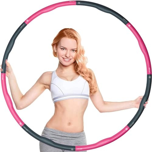 Gadgetzone con Espuma Acolchada Ponderado Ejercer Aro de Hula 1.2kg kg 100cm Ancho (1M) Divides Into 8 Piezas Sencillo Rápido Compact Portable Gimnasio Ejercicio Equipación Personal Trabajo Gimnasia