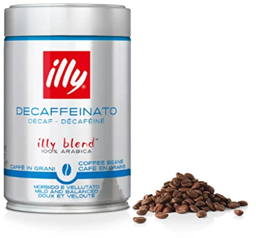 illy, Café en Grains DÉCAFÉINÉ, Sans Caféine, 12 Boîtes de 250g | 100% Arabica avec Notes de Caramel, Chocolat et Pain Grillé, Goût Équilibré, 3 kg au Total